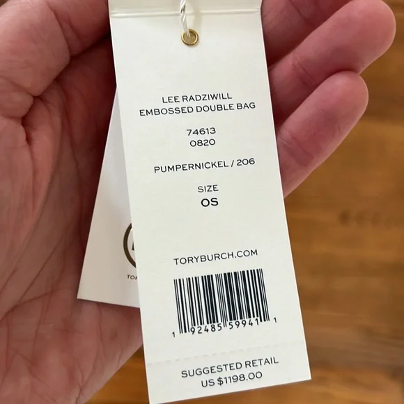 NWT Tory Burch Lee Radziwill Embossed Double Bag - Picture 5 of 5